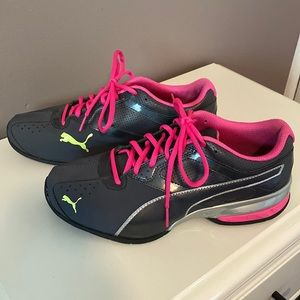 Puma Grey and Pink sneakers, womens size 9